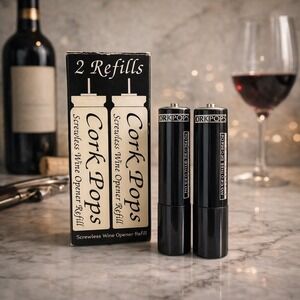 Cork Pops Wine‎ Opener Refill Cartridges 2 Pack CO2 Screwless Opener New